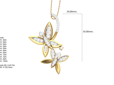 3D Printable Cad jewelry design of Lady diamond Pendant 3D Model
