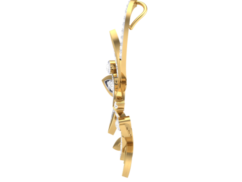 3D Printable Cad jewelry design of Lady diamond Pendant 3D Model
