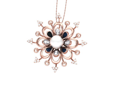 3D Printable Cad jewelry design of Lady diamond Pendant 3D Model