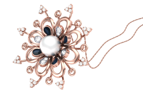 3D Printable Cad jewelry design of Lady diamond Pendant 3D मॉडल