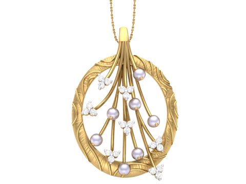 3D Printable Cad jewelry design of Lady diamond Pendant 3D-Modell
