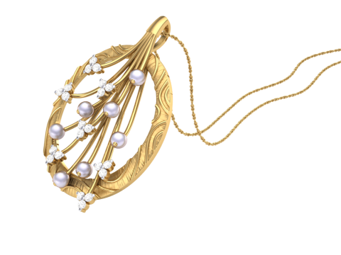 3D Printable Cad jewelry design of Lady diamond Pendant Modelo 3D