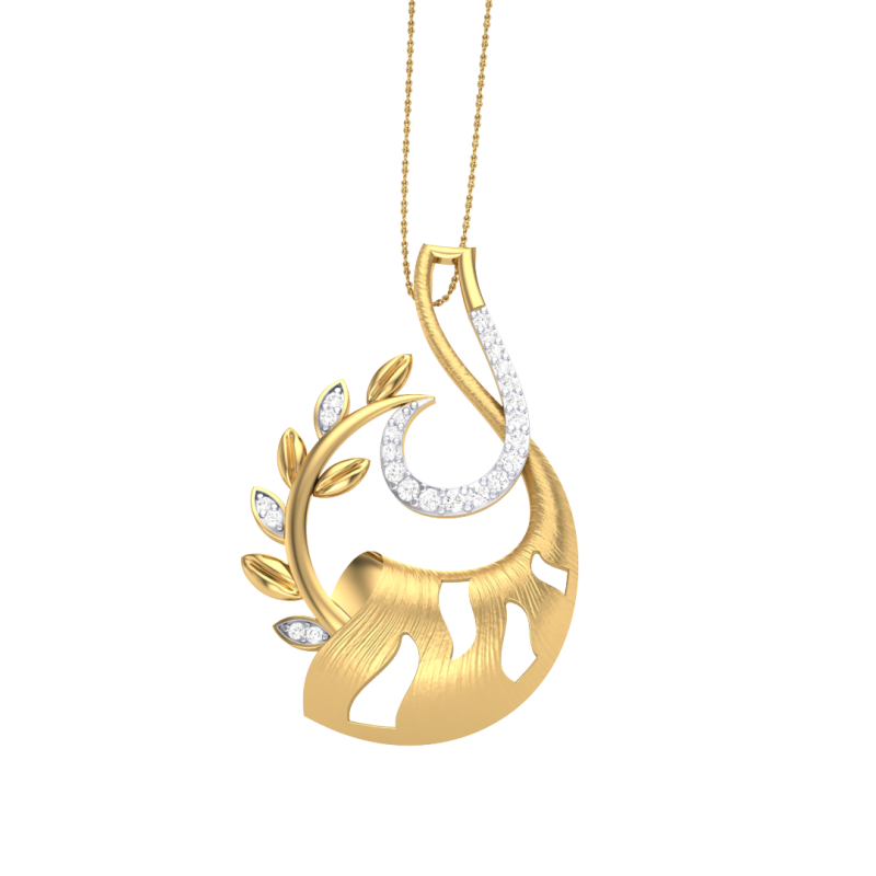 3D Printable Cad jewelry design of Lady diamond Pendant Modèle 3D .c4d .max .obj .3ds .fbx .stl .blend