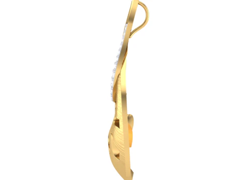 3D Printable Cad jewelry design of Lady diamond Pendant 3D Model