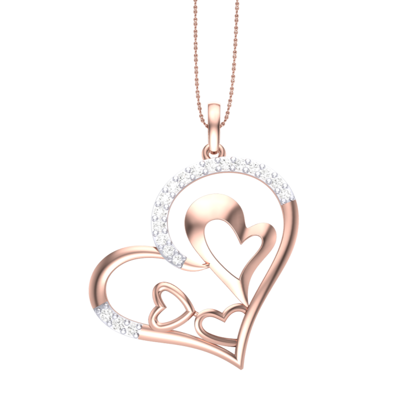 3D Printable Cad jewelry design of Lady diamond Pendant 3D Model .c4d .max .obj .3ds .fbx .stl .blend 