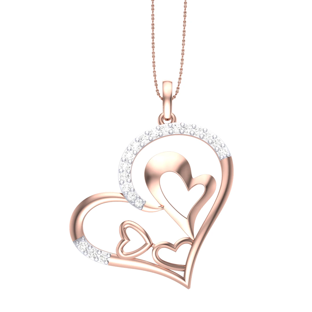 3D Printable Cad jewelry design of Lady diamond Pendant 3D Model .c4d .max .obj .3ds .fbx .stl .blend 