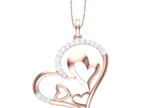 3D Printable Cad jewelry design of Lady diamond Pendant 3D Model