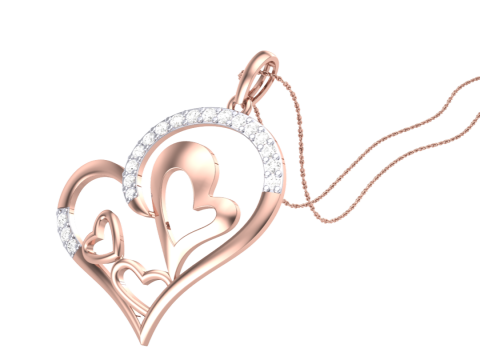 3D Printable Cad jewelry design of Lady diamond Pendant 3D Model