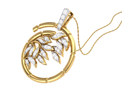 3D Printable Cad jewelry design of Lady diamond Pendant Modèle 3D