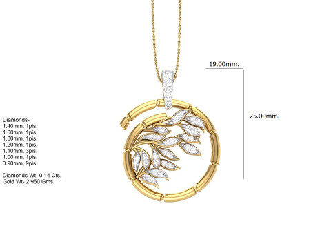 3D Printable Cad jewelry design of Lady diamond Pendant Modèle 3D