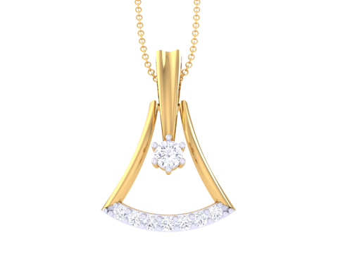 3D Printable Cad jewelry design of Lady diamond Pendant Modèle 3D
