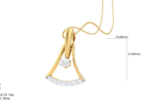 3D Printable Cad jewelry design of Lady diamond Pendant 3D Model