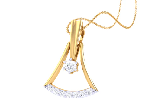 3D Printable Cad jewelry design of Lady diamond Pendant 3D Model