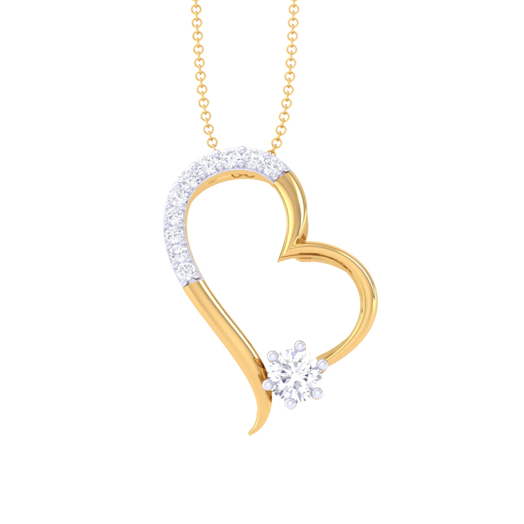 3D Printable Cad jewelry design of Lady diamond Pendant 3D Model .c4d .max .obj .3ds .fbx .stl .blend