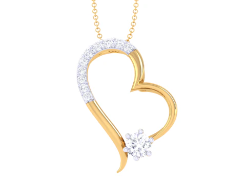 3D-druckbares CAD-Schmuckdesign eines Lady-Diamantanh&auml;ngers 3D Modell