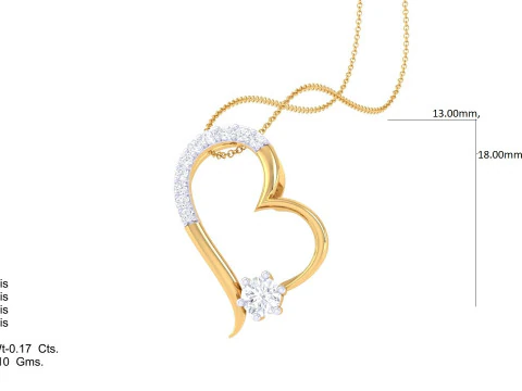 3D Printable Cad jewelry design of Lady diamond Pendant 3D Model