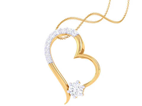3D Printable Cad jewelry design of Lady diamond Pendant 3D Model