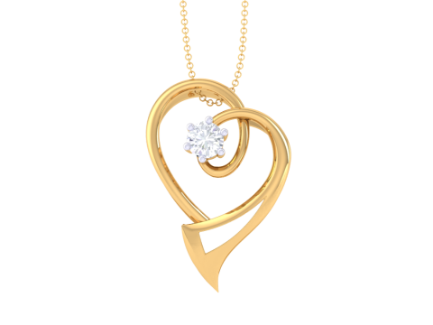 3D Printable Cad jewelry design of Lady diamond Pendant 3D Model