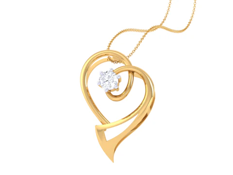 3D Printable Cad jewelry design of Lady diamond Pendant 3D Model
