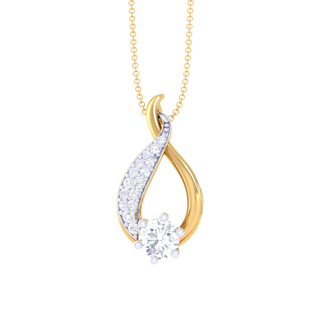 3D Printable Cad jewelry design of Lady diamond Pendant 3D Model .c4d .max .obj .3ds .fbx .stl .blend 