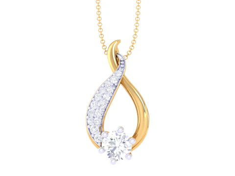 3D Printable Cad jewelry design of Lady diamond Pendant 3D Model