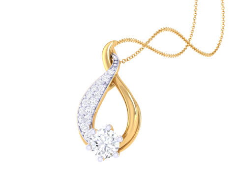 3D Printable Cad jewelry design of Lady diamond Pendant Modelo 3D