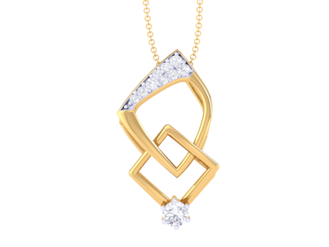 3D Printable Cad jewelry design of Lady diamond Pendant 3D Model