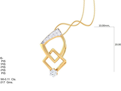 3D Printable Cad jewelry design of Lady diamond Pendant Modelo 3D