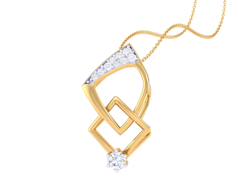 3D Printable Cad jewelry design of Lady diamond Pendant Modelo 3D