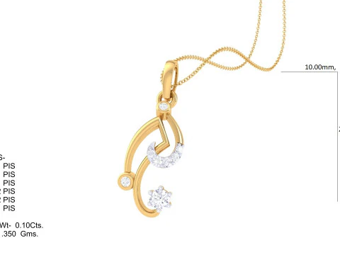3D Printable Cad jewelry design of Lady diamond Pendant 3D Model