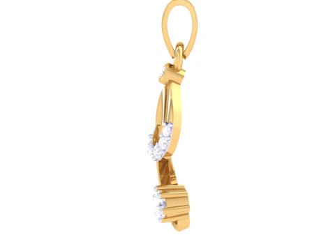 3D Printable Cad jewelry design of Lady diamond Pendant 3D Model
