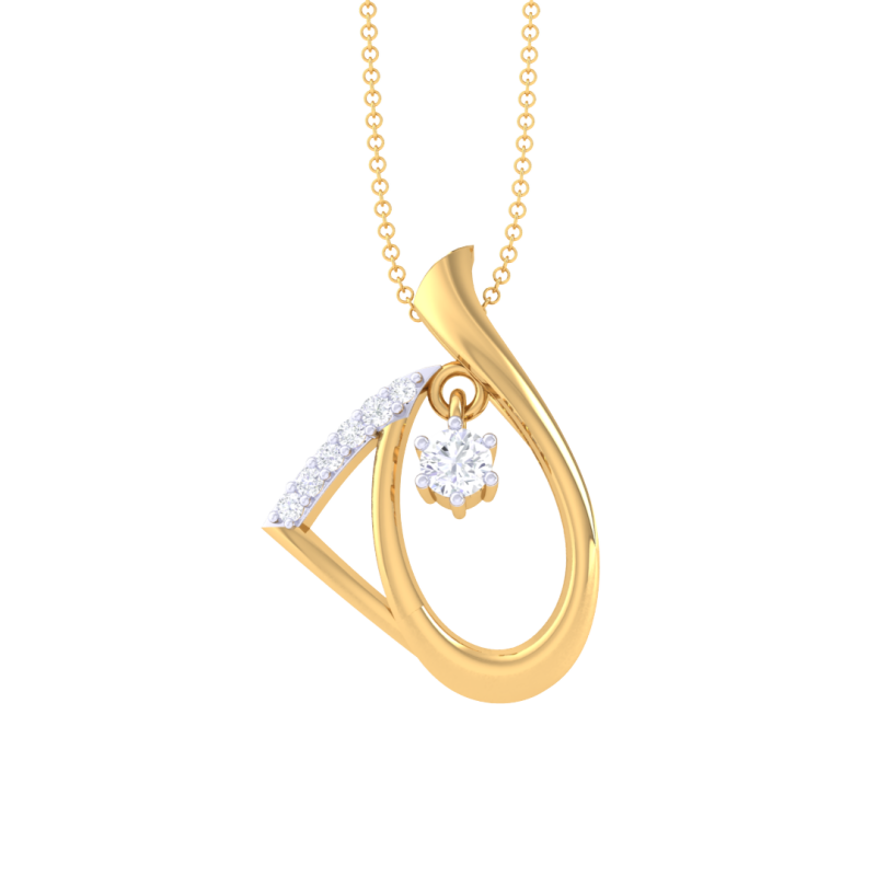 3D Printable Cad jewelry design of Lady diamond Pendant 3D 模型 .c4d .max .obj .3ds .fbx .stl .blend