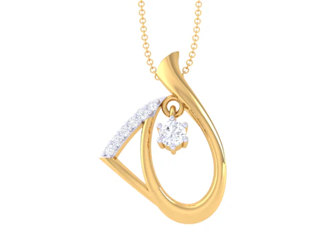 Design de joias Cad imprim&iacute;vel em 3D de pingente de diamante Lady Modelo 3D