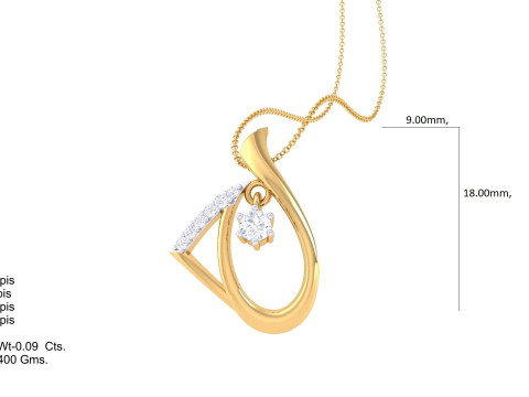 3D Printable Cad jewelry design of Lady diamond Pendant 3D 模型