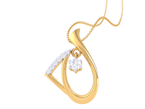 3D Printable Cad jewelry design of Lady diamond Pendant 3D 模型
