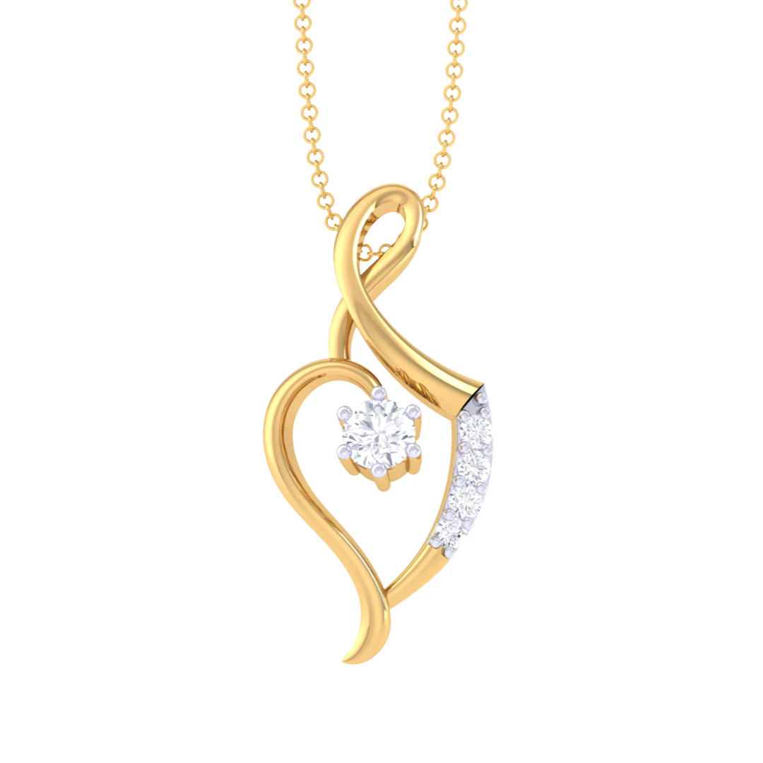 3D Printable Cad jewelry design of Lady diamond Pendant 3D Model .c4d .max .obj .3ds .fbx .stl .blend