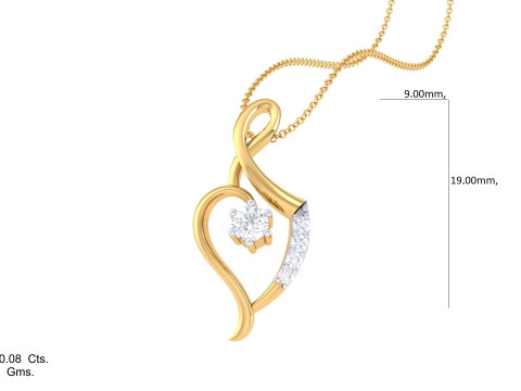 3D Printable Cad jewelry design of Lady diamond Pendant Modelo 3D