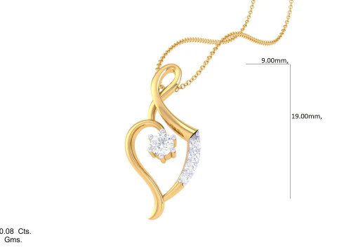 3D Printable Cad jewelry design of Lady diamond Pendant 3D Model