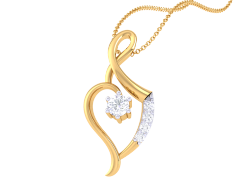 3D Printable Cad jewelry design of Lady diamond Pendant Modelo 3D