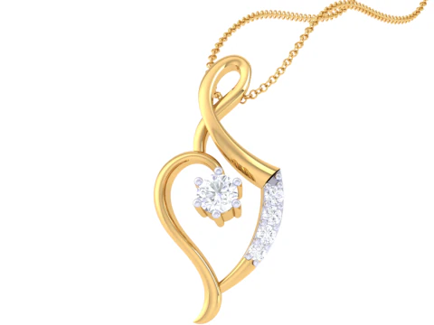 3D Printable Cad jewelry design of Lady diamond Pendant 3D Model