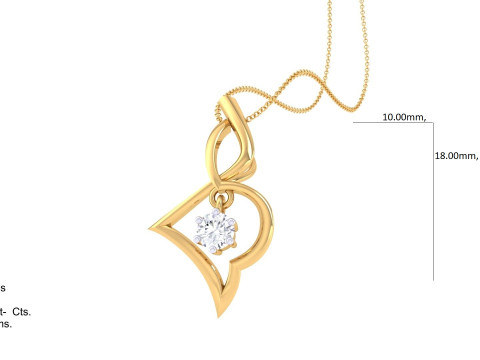 3D Printable Cad jewelry design of Lady diamond Pendant 3D Model