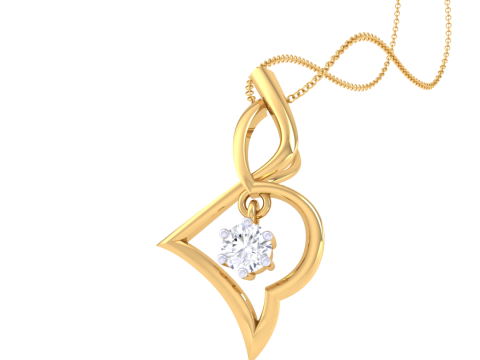 3D Printable Cad jewelry design of Lady diamond Pendant 3D Model