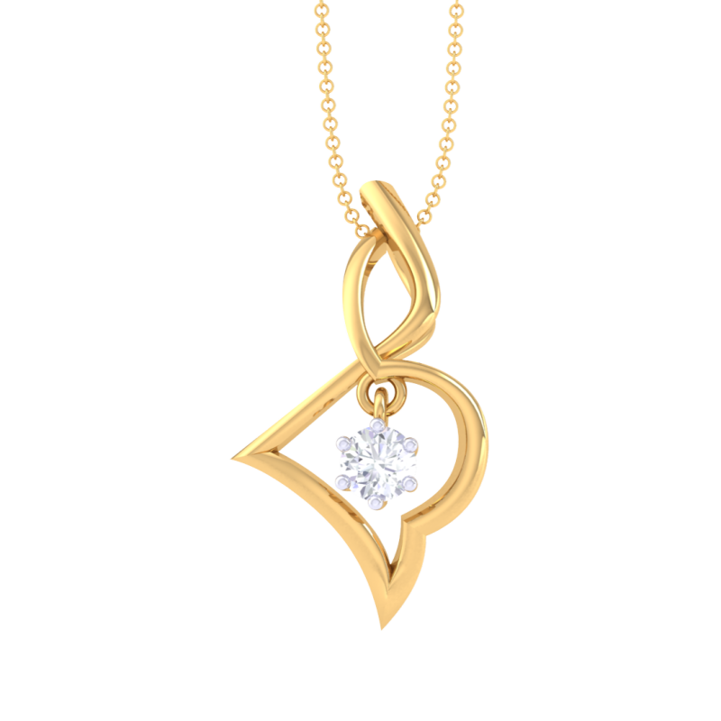 3D Printable Cad jewelry design of Lady diamond Pendant 3D Model .c4d .max .obj .3ds .fbx .stl .blend