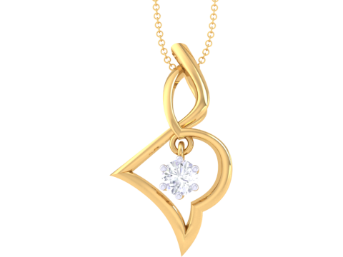 3D Printable Cad jewelry design of Lady diamond Pendant 3D Model