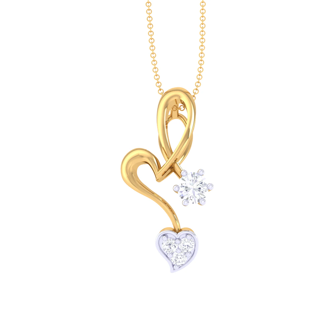 3D Printable Cad jewelry design of Lady diamond Pendant 3D Model .c4d .max .obj .3ds .fbx .stl .blend