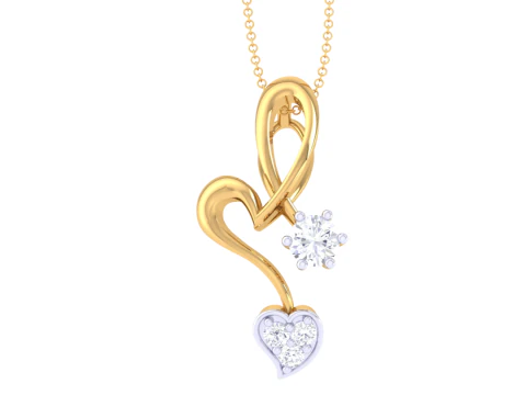 3D-печать CAD-дизайна ювелирного кулона Lady с бриллиантами 3D Модель