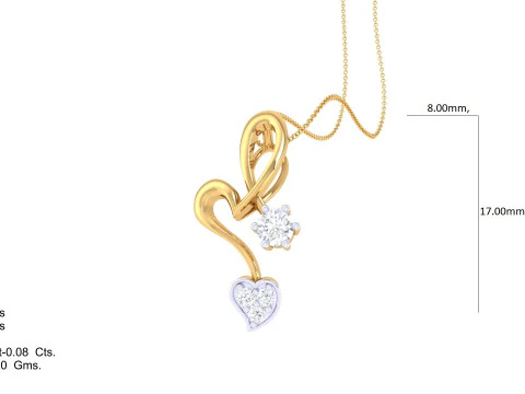 3D Printable Cad jewelry design of Lady diamond Pendant 3D Model