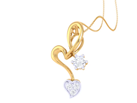 3D Printable Cad jewelry design of Lady diamond Pendant 3D Model