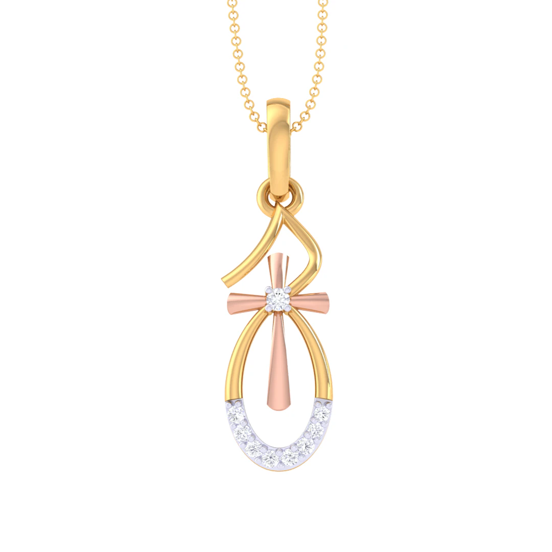 3D Printable Cad jewelry design of Lady diamond Pendant 3D Model .c4d .max .obj .3ds .fbx .stl .blend 