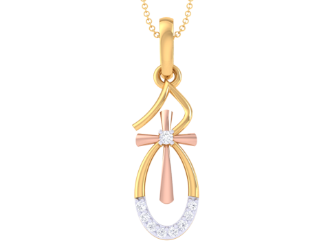 3D Printable Cad jewelry design of Lady diamond Pendant 3D Model